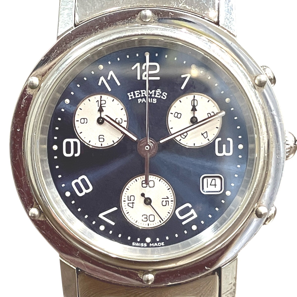 エルメス HERMES クリッパー 腕時計 総重量約102.4g SS SS クオーツ ネイビー文字盤 CL1.910 送料無料 【中古】｜ワンダープライス　店 56,886円