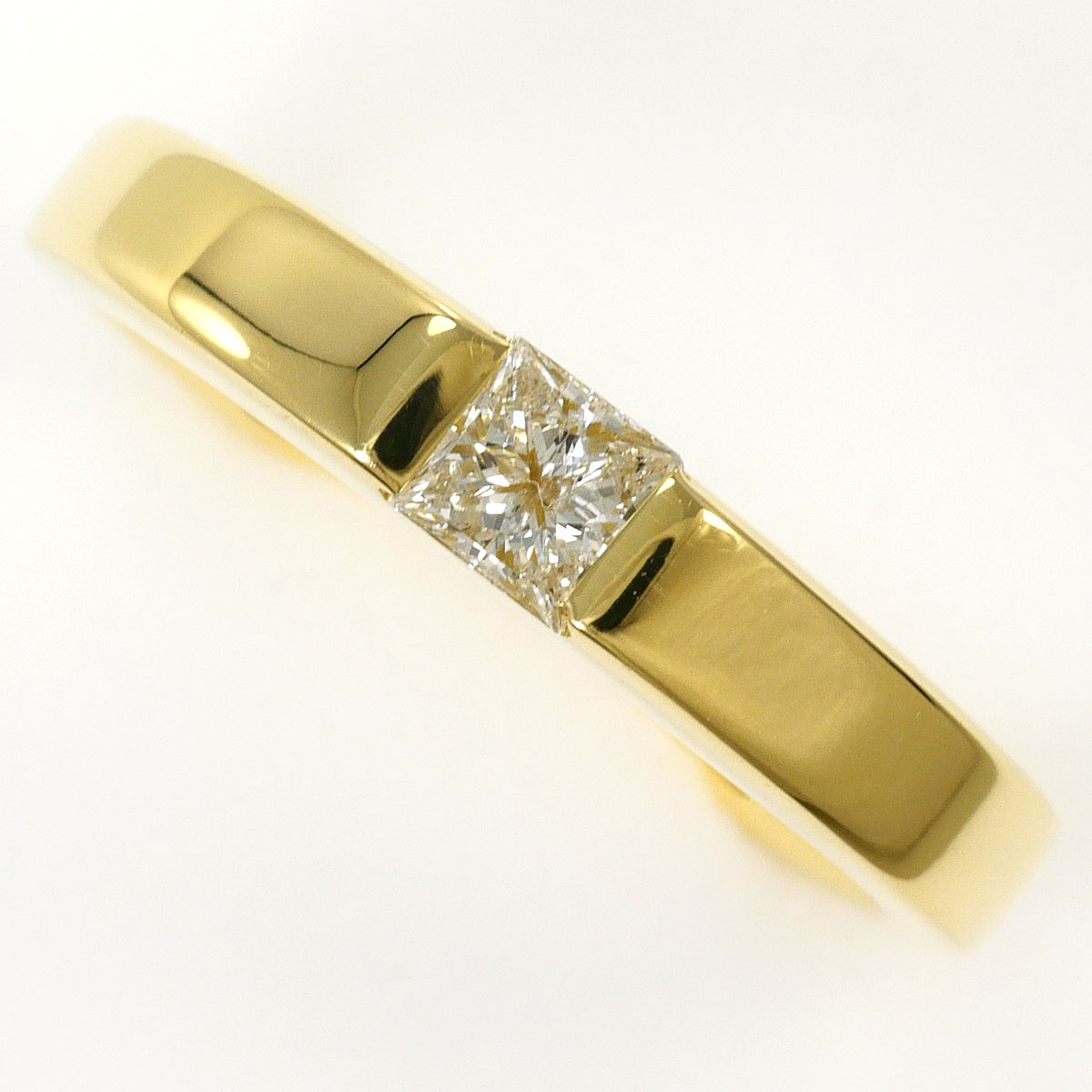 K18YG リング・指輪 14号 ダイヤ 0.25ct 鑑別書 総重量約6.1g ジュエリー 送料無料 新品同様 【中古】 ギフトラッピング無料|ワンダープライス 店