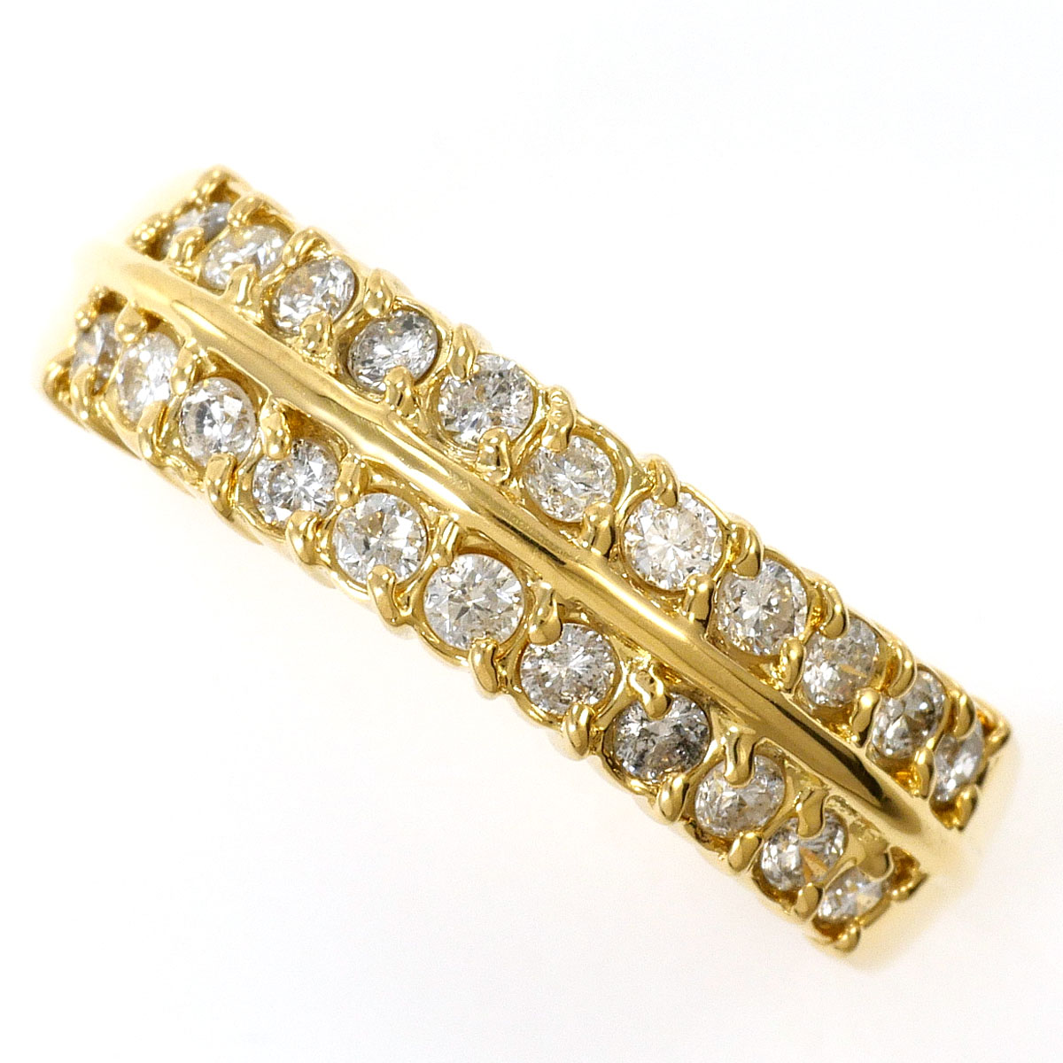 K18YG リング・指輪 12.5号 ダイヤ 0.5ct 鑑別書 総重量約5.1g ジュエリー 送料無料 新品同様 【中古】 ギフトラッピング無料|ワンダープライス 店