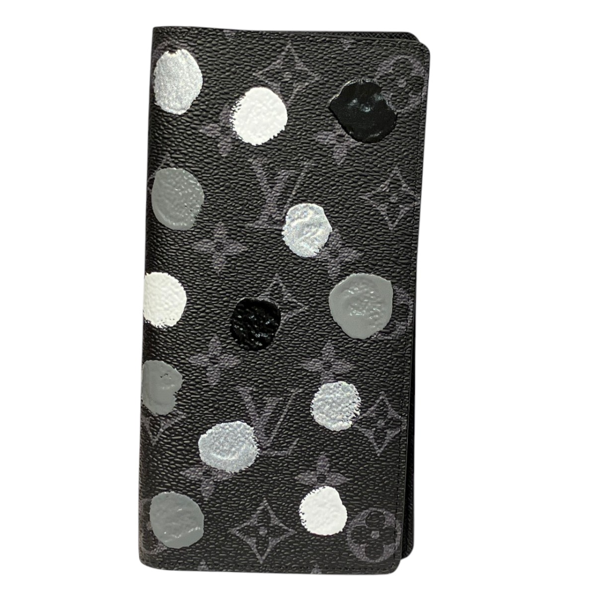 ルイ・ヴィトン LOUIS VUITTON モノグラムエクリプス ポルトフォイユブラザ 草間彌生共同研究  M81932 長札入れ メンズ 貨物輸送無料 【中古】