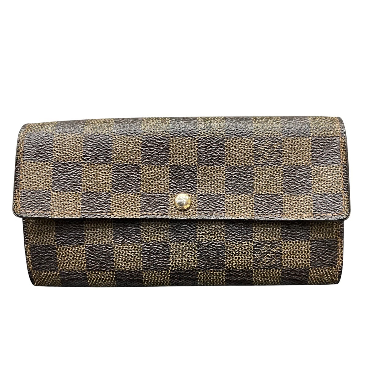 ルイ・ヴィトン LOUIS VUITTON ダミエ・エベヌ ポルトフォイユ・サラ N61734 長札入れ ユニ一発やる 貨物輸送無料 【中古】