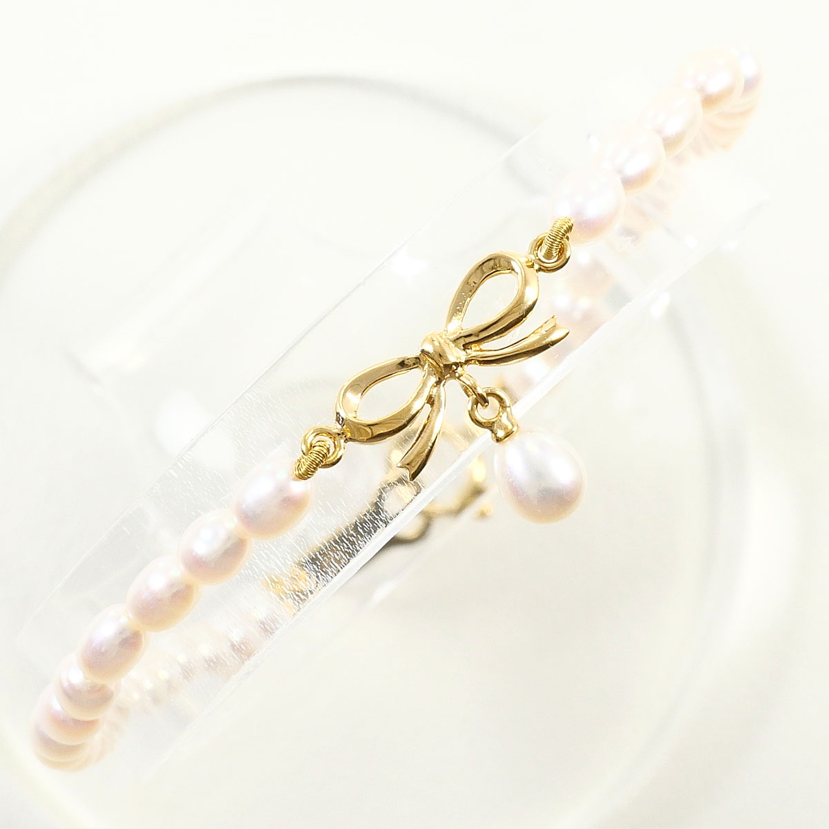 タサキ TASAKI K18 18金 YG イエローゴールド ブレスレット パール（真珠） 約17cm 総重量約3.2g ジュエリー 中古 送料無料 【中古】 ギフトラッピング無料｜ワンダープライス　店