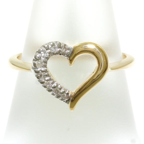 Wonder Price: K18 18-karat gold YG yellow gold WG ring 11.5 diamond 0.05 used jewelry ...