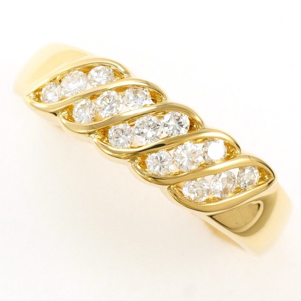 楽天市場】K18 18金 YG イエローゴールドWG リング 指輪 13.5号 ダイヤ  