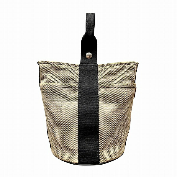 エルメス サクソーMM ベージュ トワルアッシュ トートバッグ バケット