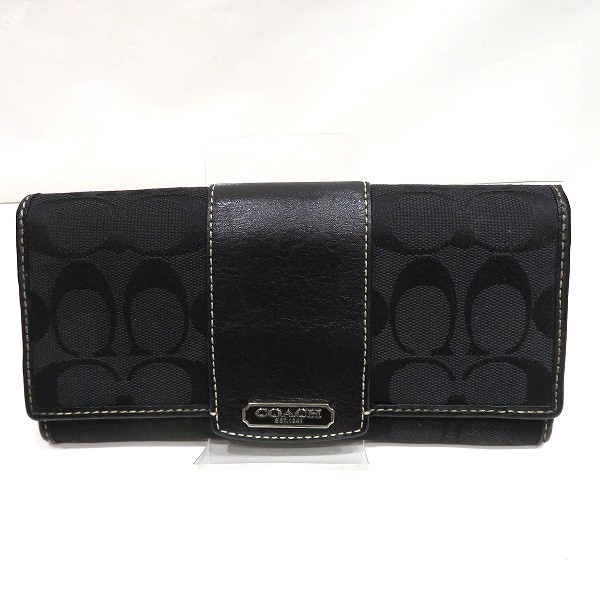 楽天市場】【財布】COACH コーチ シグネチャー がま口 2つ折長財布