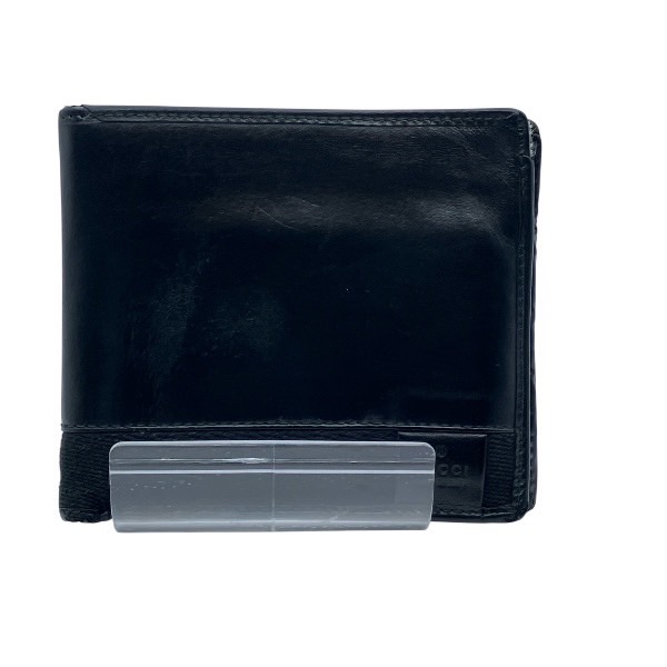 未使用　GUCCI グッチ　レザー二つ折り財布　ブラック　黒　ロゴプレート 楽天市場】グッチ GUCCI メンズ 二つ折り財布 124708 キャンバス