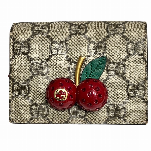 ♡美品♡グッチ 二つ折り財布 ハート モチーフ GG柄 スプリーム PVC GUCCI グッチ ハートモチーフ GGスプリーム 二つ折り財布 GGスプリーム
