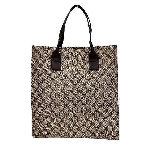 グッチ GUCCI GGスプリーム 91249 ブラウン PVC×レザー バッグ トートバッグ レディース 送料無料 【中古】