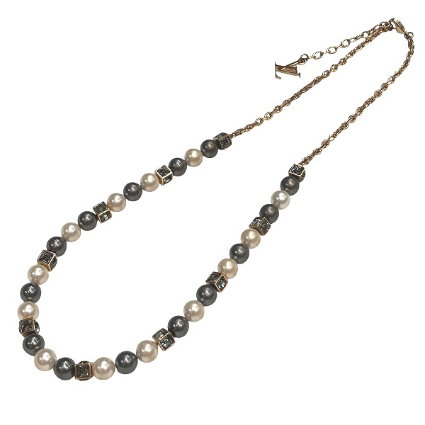 ルイヴィトン Louis Vuitton コリエ・クライミーア リヴァー M66772 フェイクパール ブランド小物 ネックレス レディース 送料無料 【中古】｜ワンダープライス　店