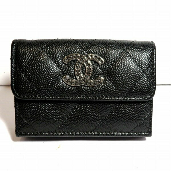 シャネル CHANEL ココ スモール フラップ ウォレット AP3827 B15620 94305 3つ折り財布 レディース 送料無料 【中古】