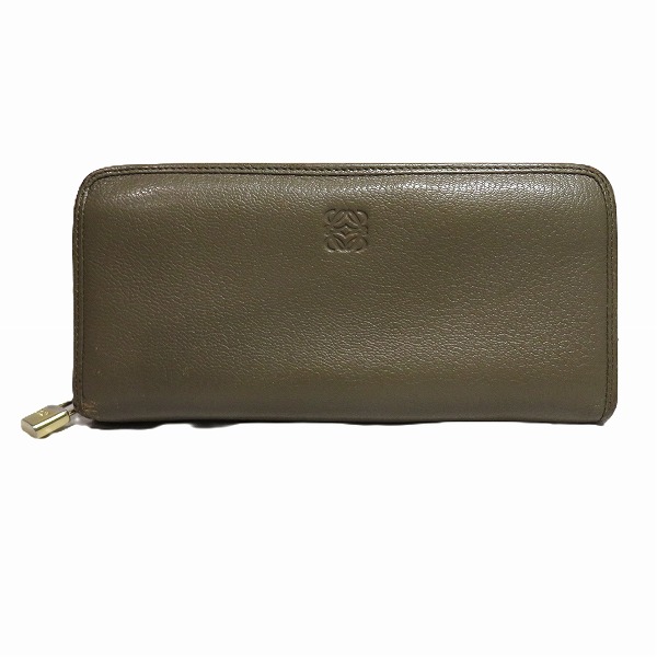 ロエベ LOEWE アナグラム ラウンドファスナー 長財布 ユニセックス 送料無料 【中古】