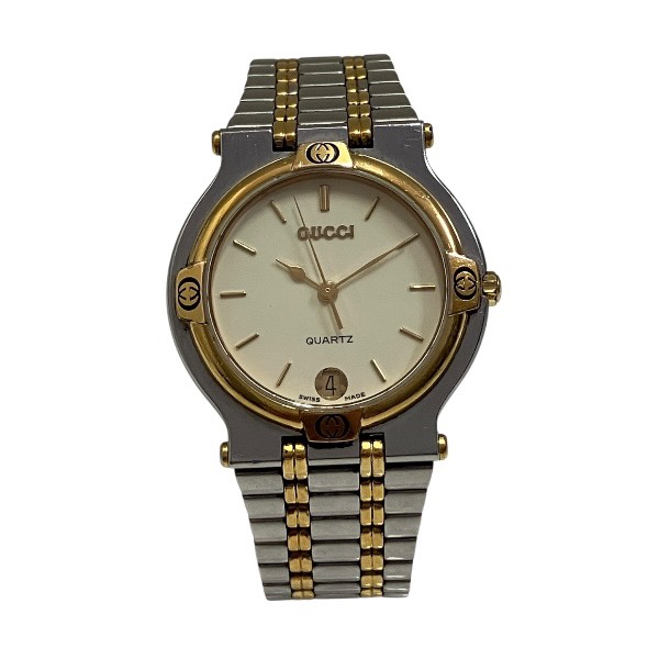 楽天市場】電池交換済 GUCCI グッチ 9040M デイト アイボリー コンビ