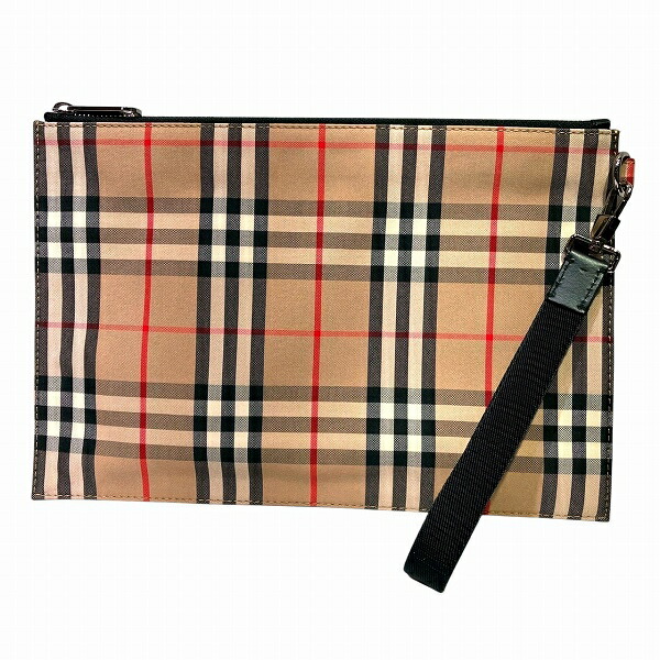 Burberry チェック柄 レザー クラッチバッグ BURBERRY バーバリー セカンドバッグ クラッチバッグ バッグ