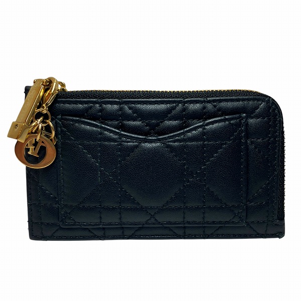 Dior カード・コインケース ブラック 美品 Christian Dior ディオール ジップ カードホルダー / コイン