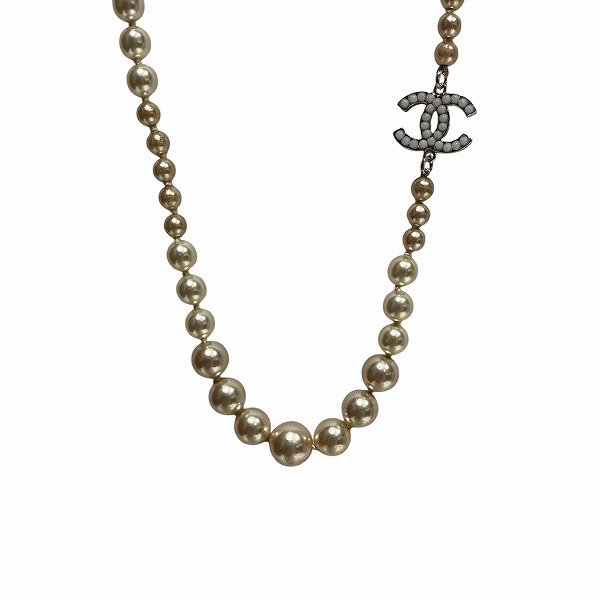 楽天市場】CHANEL シャネル ロングパールネックレス フェイク