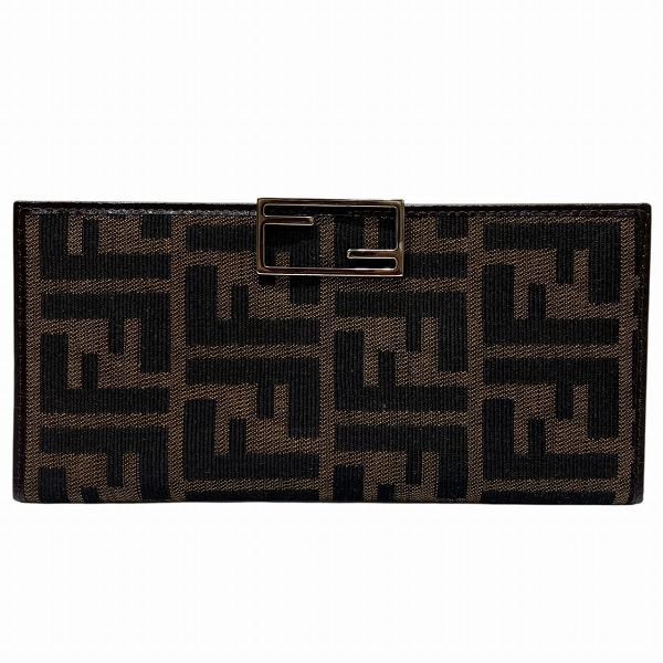 FENDI フェンディ ズッカ柄 コインケース 財布 がま口 キャンバス レザー 極美品】FENDI フェンディ がま口財布 コインケース 小銭入れ