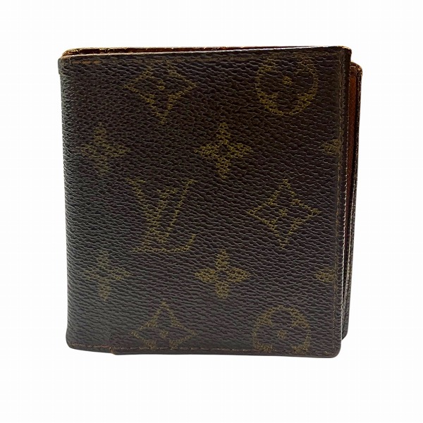 ポルトビエ カルトブルー 財布 二つ折り モノグラムキャンバス 茶