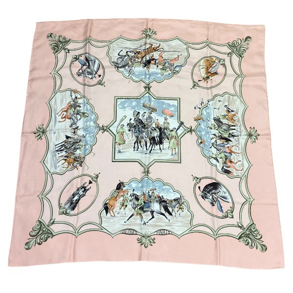 エルメス Hermes カレ90 Les Chevaux des Moghols ムガル王朝の馬 ブランド小物 スカーフ レディース 送料無料 【中古】