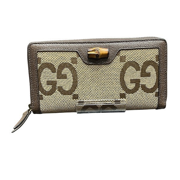 グッチ GUCCI GG校庭・バンブー ラウンドファスナーロングウォレット 658634 長紙入れ ユニ一発やる 貨物輸送無料 【中古】