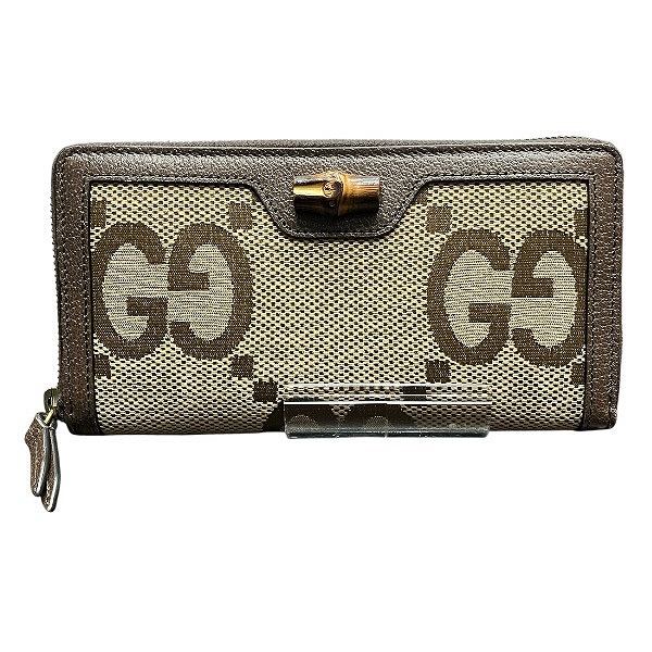 グッチ GUCCI GG校庭・バンブー ラウンドファスナーロングウォレット 658634 長紙入れ ユニ一発やる 貨物輸送無料 【中古】