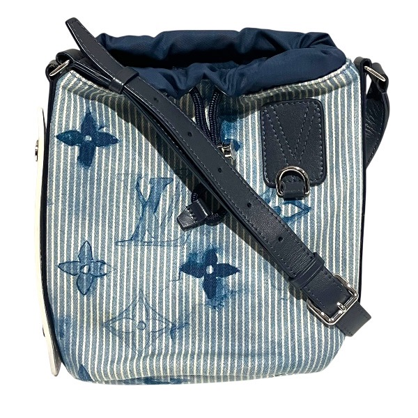 ルイヴィトン Louis Vuitton モノグラム・お水色つや サック・マラン M57830 合切袋 御徒面子 ショルダーバッグ メンズ 貨物輸送無料 【中古】