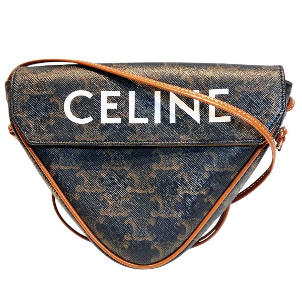 セリーヌ CELINE トリオンフ ３角形 御徒面子 ショルダーバッグ レディース 貨物輸送無料 【中古】