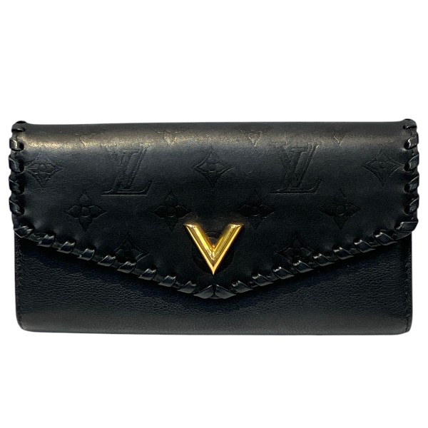 ルイヴィトン Louis Vuitton モノグラム ポルトフォイユ・ヴェリー M62059 ノワール 長紙入れ 2つ折り紙入れ レディース 貨物輸送無料 【中古】