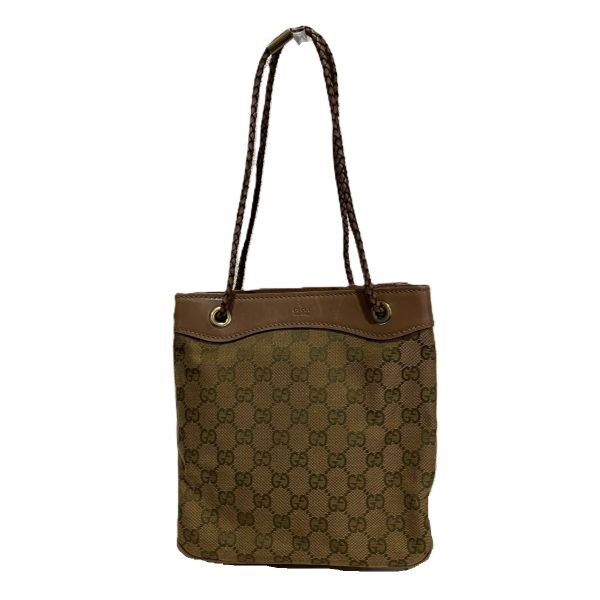 グッチ GUCCI 109143 GGキャンバス&times;レザー トート バッグ ショルダーバッグ レディース 送料無料 【中古】｜ワンダープライス　店