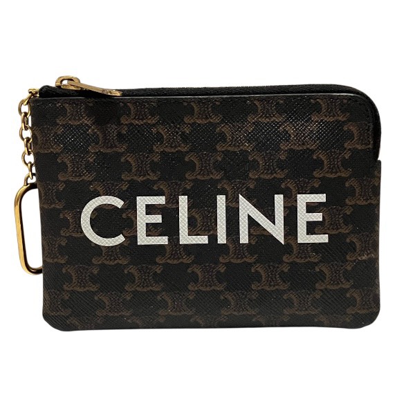 セリーヌ CELINE トリオンフ キーリング付き コインケース カードケース レディース 財布 送料無料 【中古】