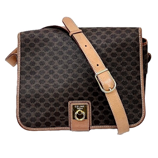 セリーヌ CELINE マカダム 赤銅色 御徒面子 ショルダーバッグ レディース 貨物輸送無料 【中古】