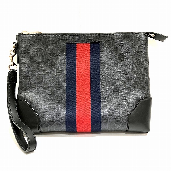 グッチ GUCCI GGスプリーム 伝達人 523603 御徒面子 クラッチペダル御徒面子 二番目御徒面子 メンズ 貨物輸送無料 【中古】
