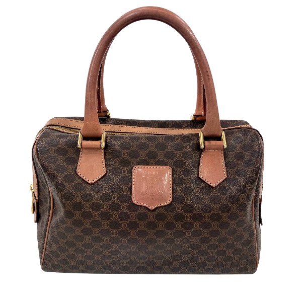 セリーヌ CELINE マカダム ブラウン バッグ ハンドバッグ ユニセックス 送料無料 【中古】