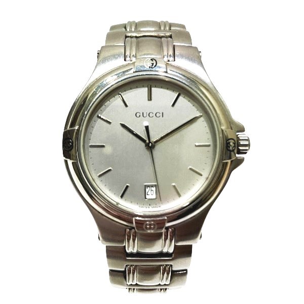 楽天市場】電池交換済 GUCCI グッチ 9040M デイト アイボリー コンビ
