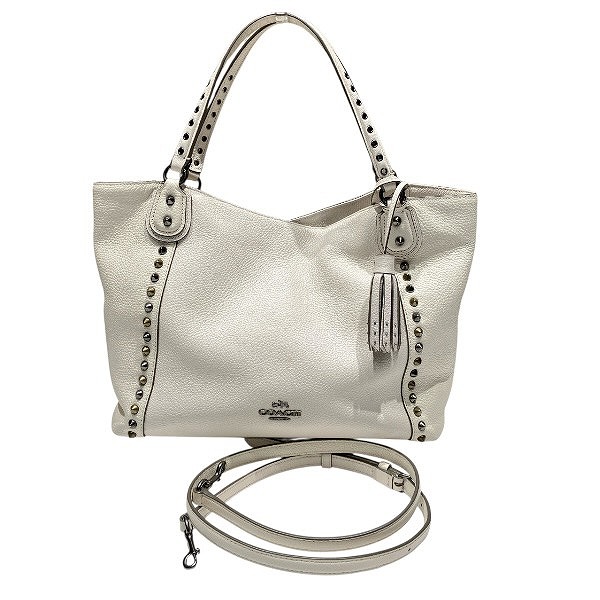 コーチ COACH 37164 スタッズ ハンドバッグ ショルダーバッグ レディース 送料無料 【中古】