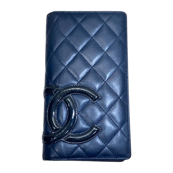 シャネル CHANEL カンボンライン A26717 ココマーク 2つ折り紙入れ 長紙入れ レディース 貨物輸送無料 【中古】