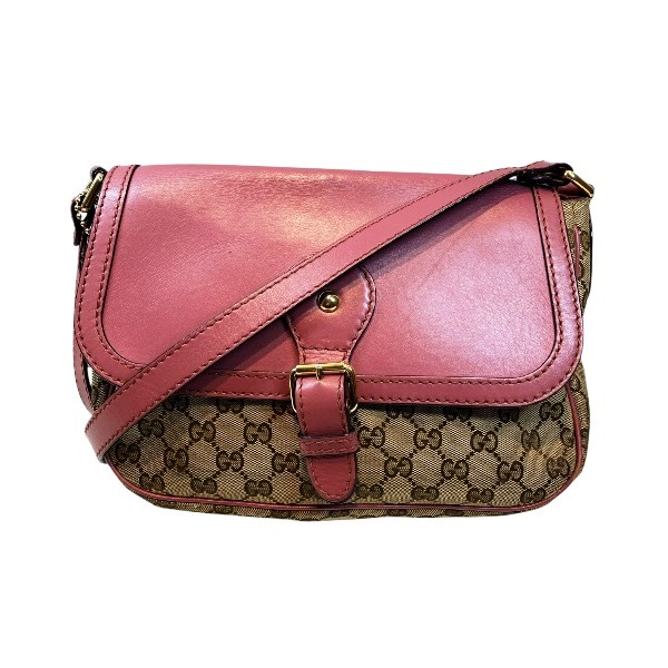 グッチ GUCCI GGキャンバス 308452 ベージュ×ピンク バッグ ショルダーバッグ レディース 送料無料 【中古】
