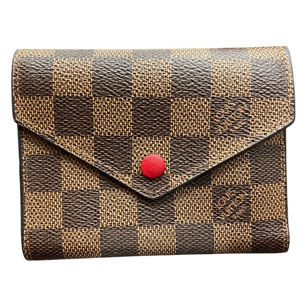 ルイヴィトン Louis Vuitton ダミエ ポルトフォイユ・ヴィクトリーヌ N41659 2つ折り紙入れ レディース 貨物輸送無料 【中古】
