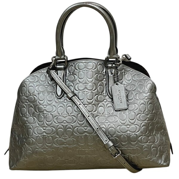 コーチ COACH 35526 2WAY メタルグレー バッグ ショルダーバッグ トートバッグ レディース 送料無料 【中古】