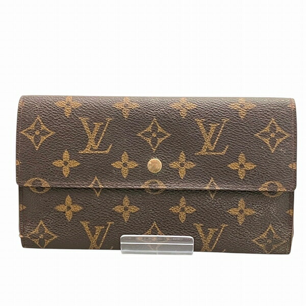 ルイヴィトン Louis Vuitton モノグラム ポルトトレゾール 国際的 M61215 長紙入れ 3つ折り紙入れ ユニ一発やる 貨物輸送無料 【中古】
