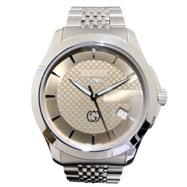 グッチ GUCCI G一時停止受け答え 126.4 石英 時辰儀 ウォッチ メンズ 貨物輸送無料 【中古】