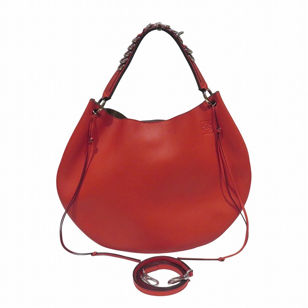 ロエベ LOEWE フォーチュン ホーボー 3WAY レザー レッド バッグ ショルダーバッグ レディース 送料無料 【中古】｜ワンダープライス　店