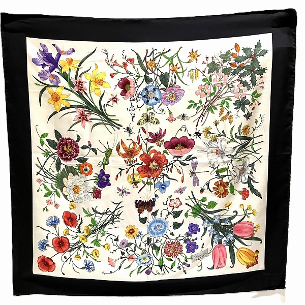GUCCI 花柄プリント カシミア50% ラナウール50%生地 GUCCI 花柄プリント カシミア50% ラナウール50%生地 GUCCI 花柄