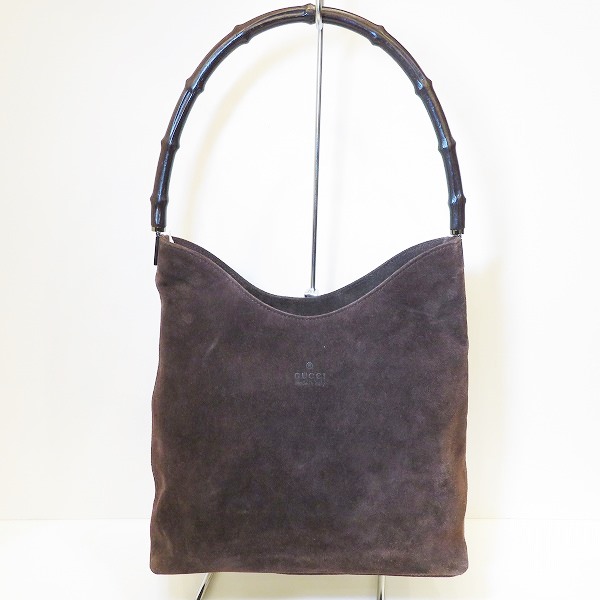 Gucci Suede Bamboo Bag Handbag Lady S