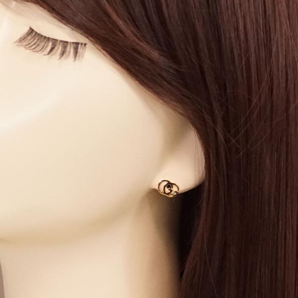 Gucci K18YG pierced earrings (one ear) metal box bag used jewelry ★★ giftwrapping for free