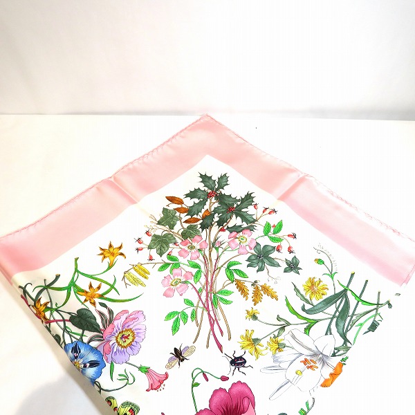 グッチ Gucci 昆虫 花柄 スカーフ 626 0751 ブランド小物 ストール スカーフ レディース 送料無料 中古 あす楽 Melillimona Com