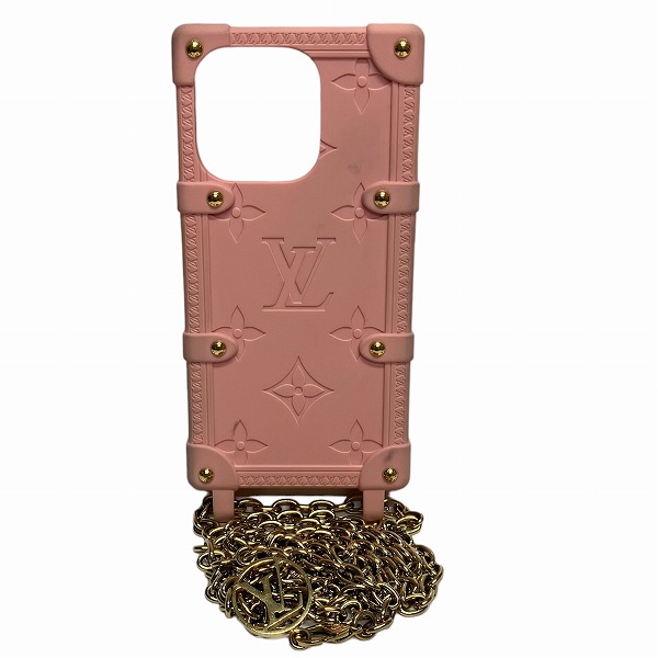 LOUIS VUITTON - LOUIS VUITTON ルイヴィトン iPhoneケース モノグラム リ トランク IPHONE 14 PRO スマホショルダー フォンケース スマホケース M81997    ブラック 黒 ゴールド金具 レディース【中古品】 ルイヴィトン iPhoneケース レディース モノグラム リ トランク