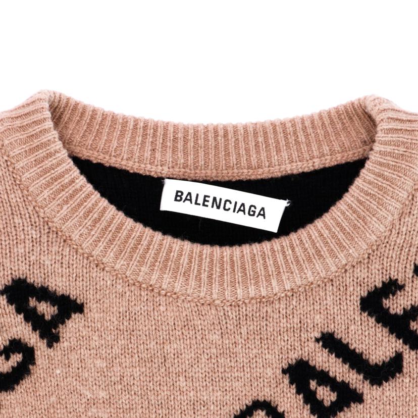 BALENCIAGA バレンシアガ オールオーバーロゴクルーネックニット