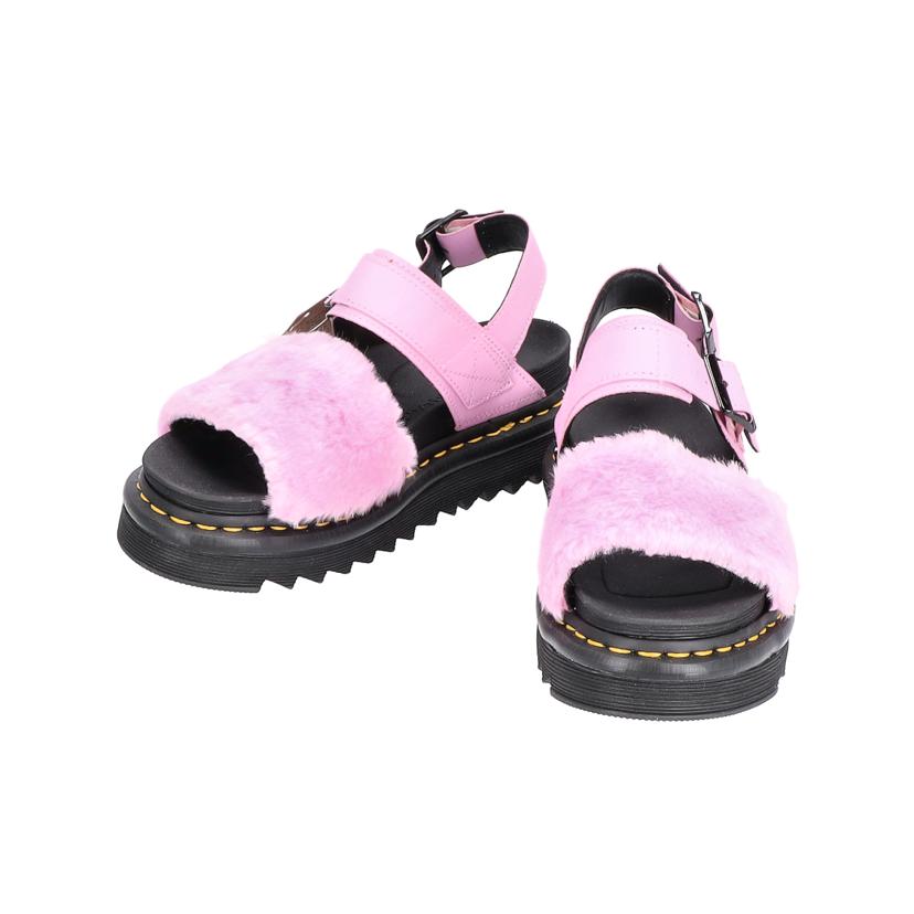 Dr.martents ドクターマーチン/VOSS FLUFFYファーサンダル BLK/PINK/23.0cm/レディースシューズ/SAランク/78【中古】