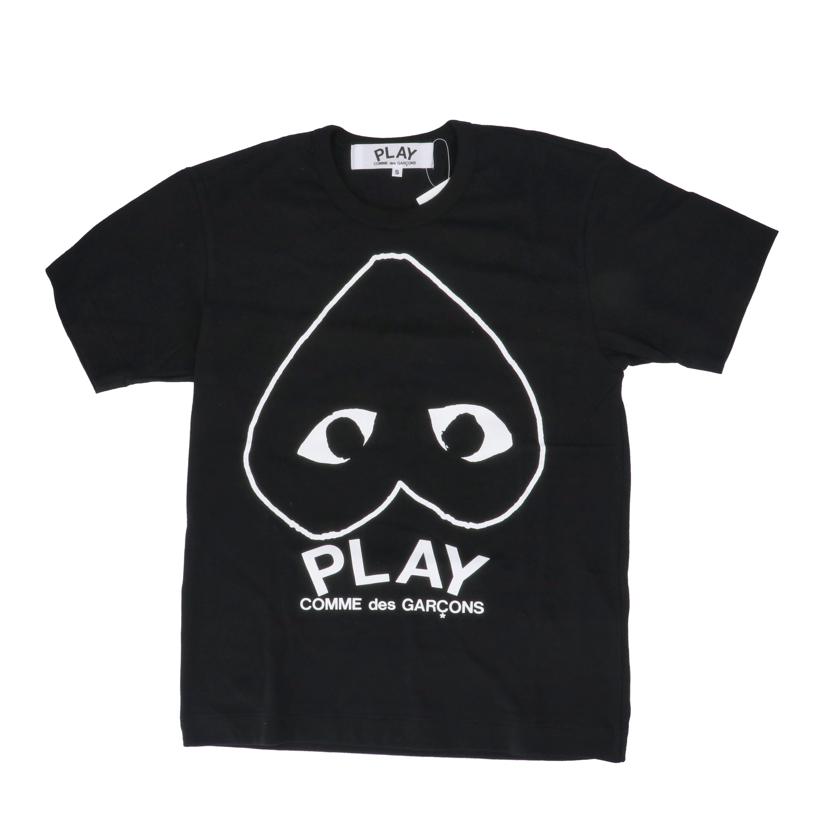 【コムデギャルソン】PLAYリバースロゴTシャツ　シングルステッチ　古着SM22 T-SHIRT RHINESTONE EMBLEM S/S(S BLACK): PLAY Comme des